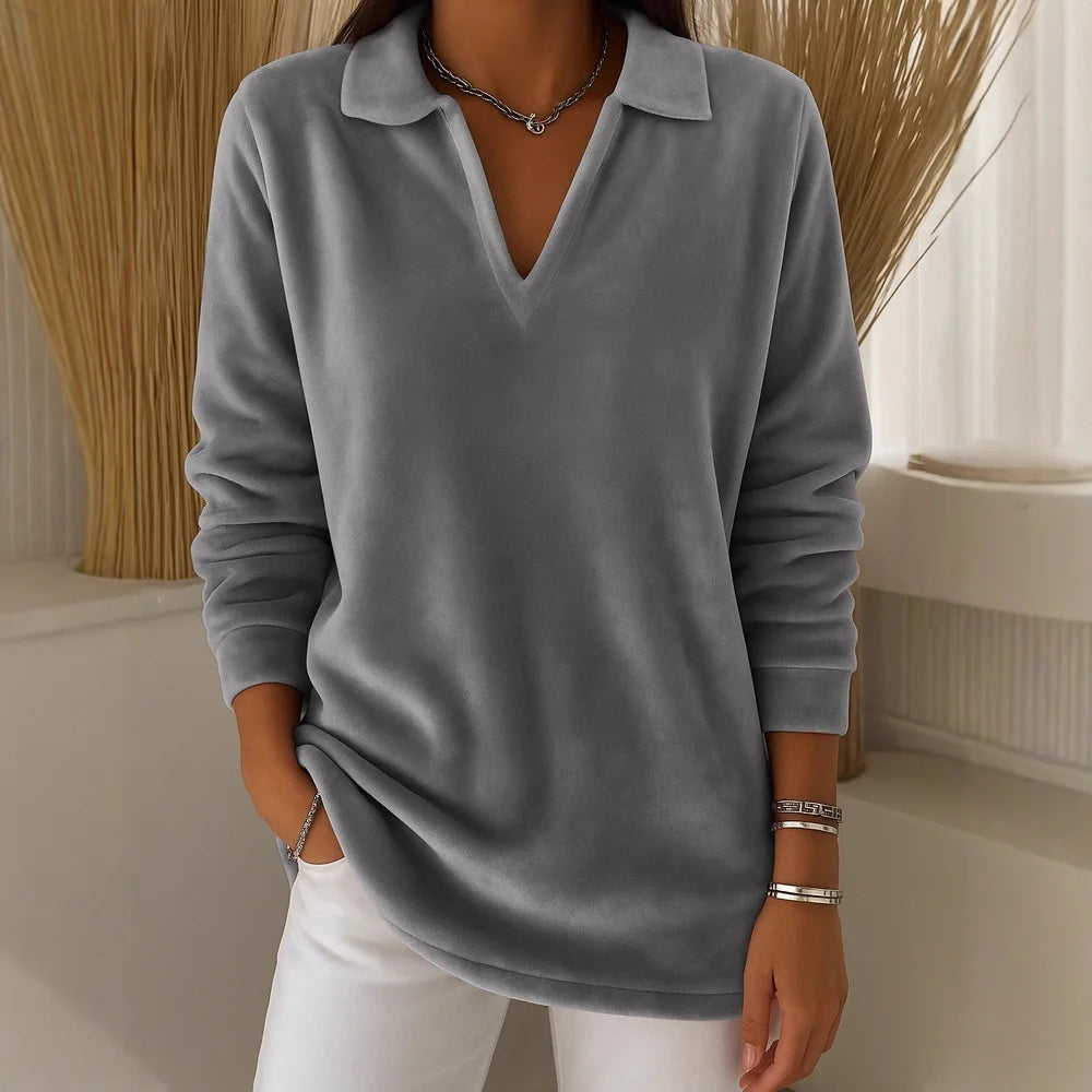 Amelia | Soft Touch Collared V-Neck Jumper