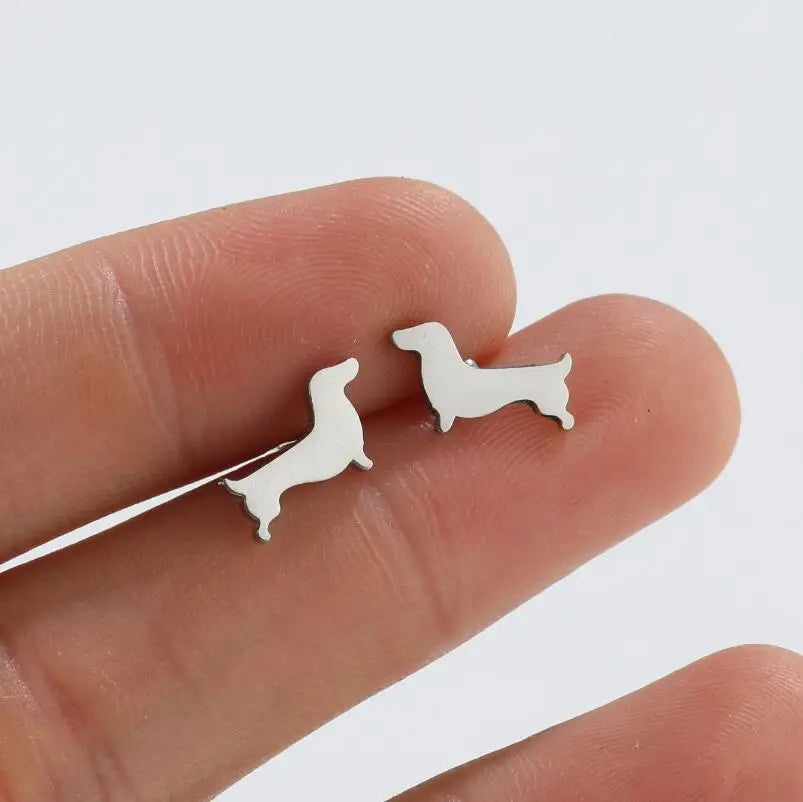 Dachshund-Inspired Stud Earrings