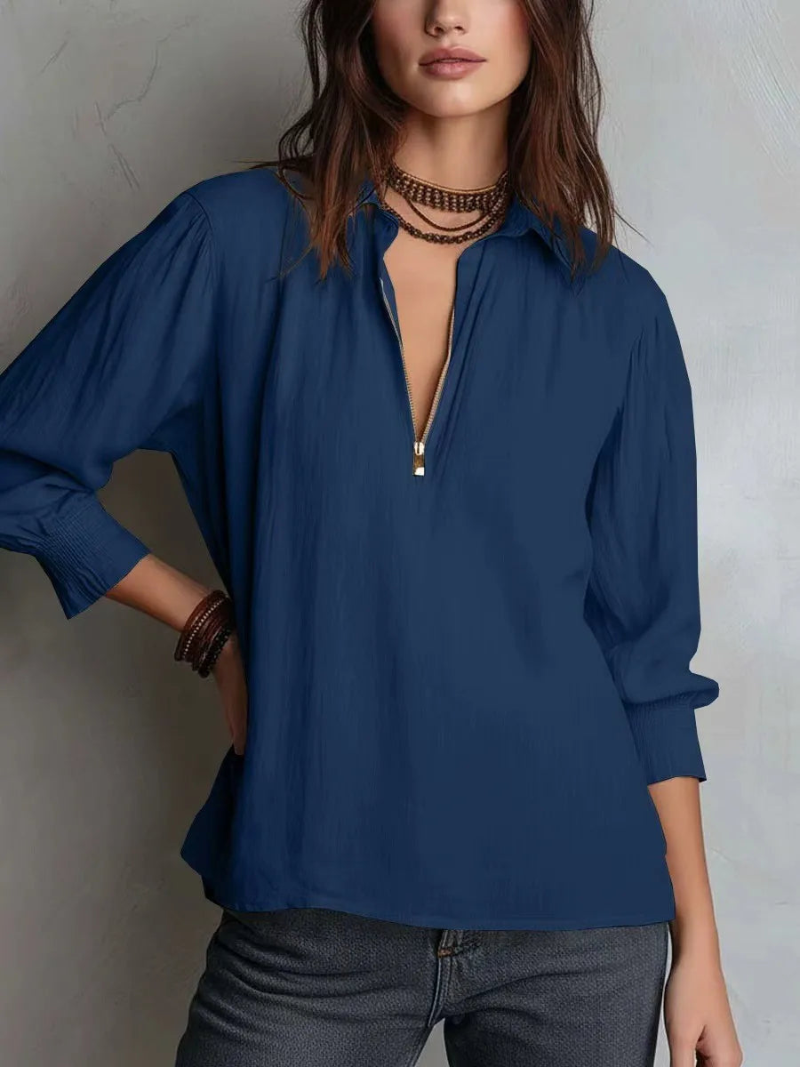 Sarah | Zip-Up Blouse