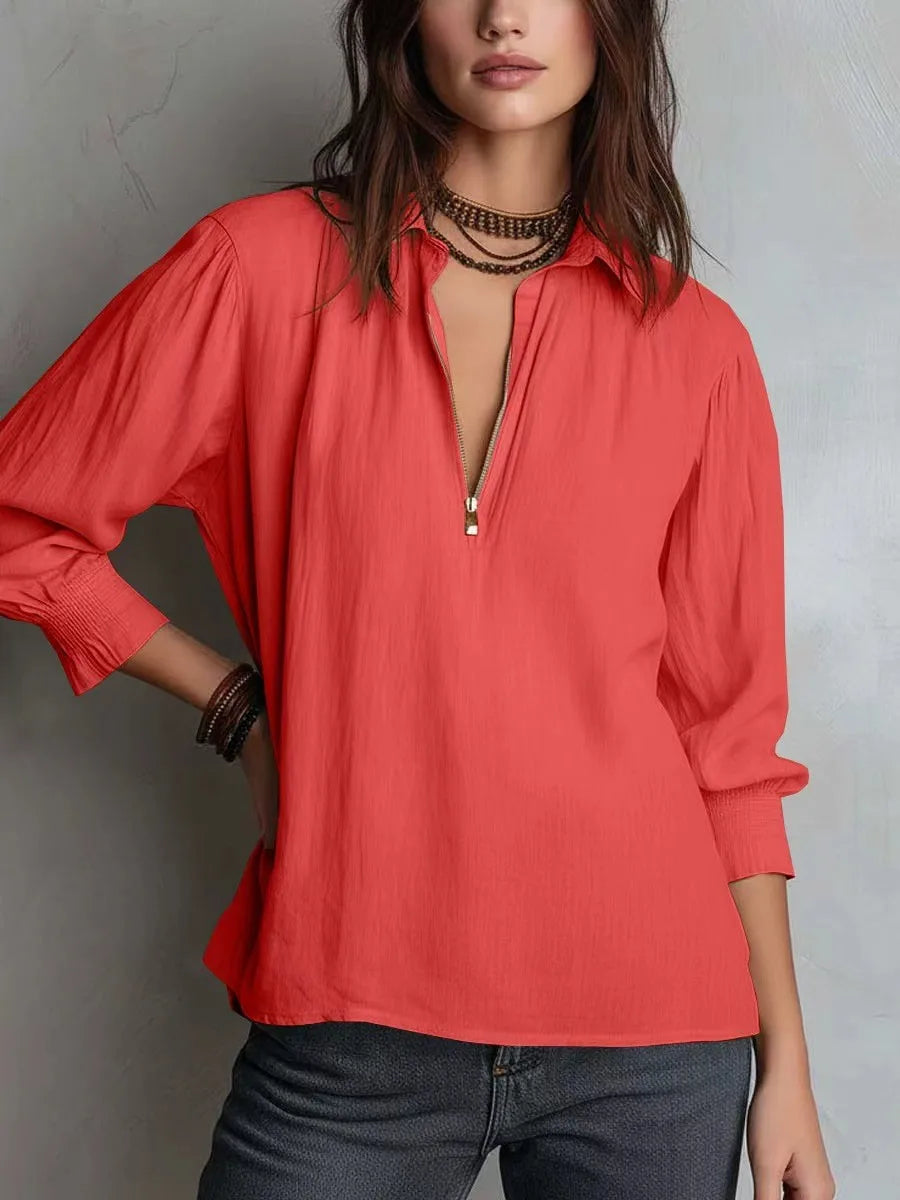 Sarah | Zip-Up Blouse