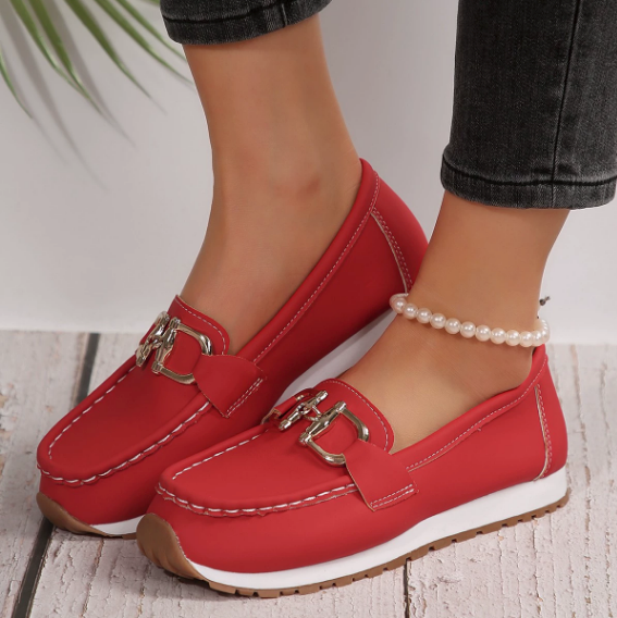 Estelle - Colourful Buckle Loafers