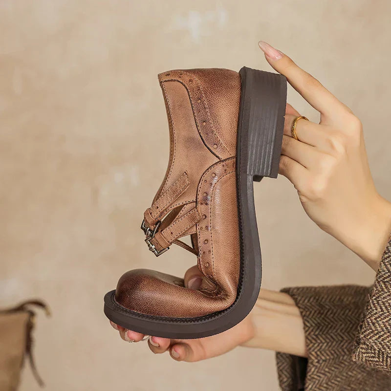 Leona | Timeless Leather Mary Jane Flats
