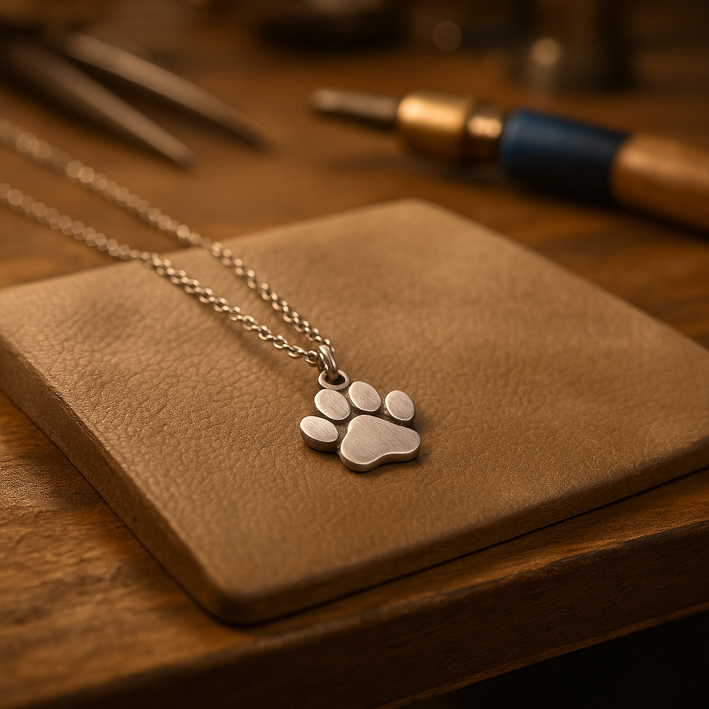 Chic Silver Paw Print Pendant on a Chain
