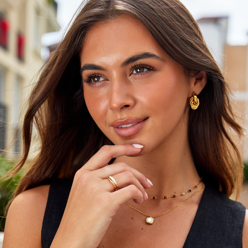 Layered Hoop Ring