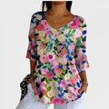 Amelia | Colourful Spring Floral Garden Printed Women's Casual Pullover