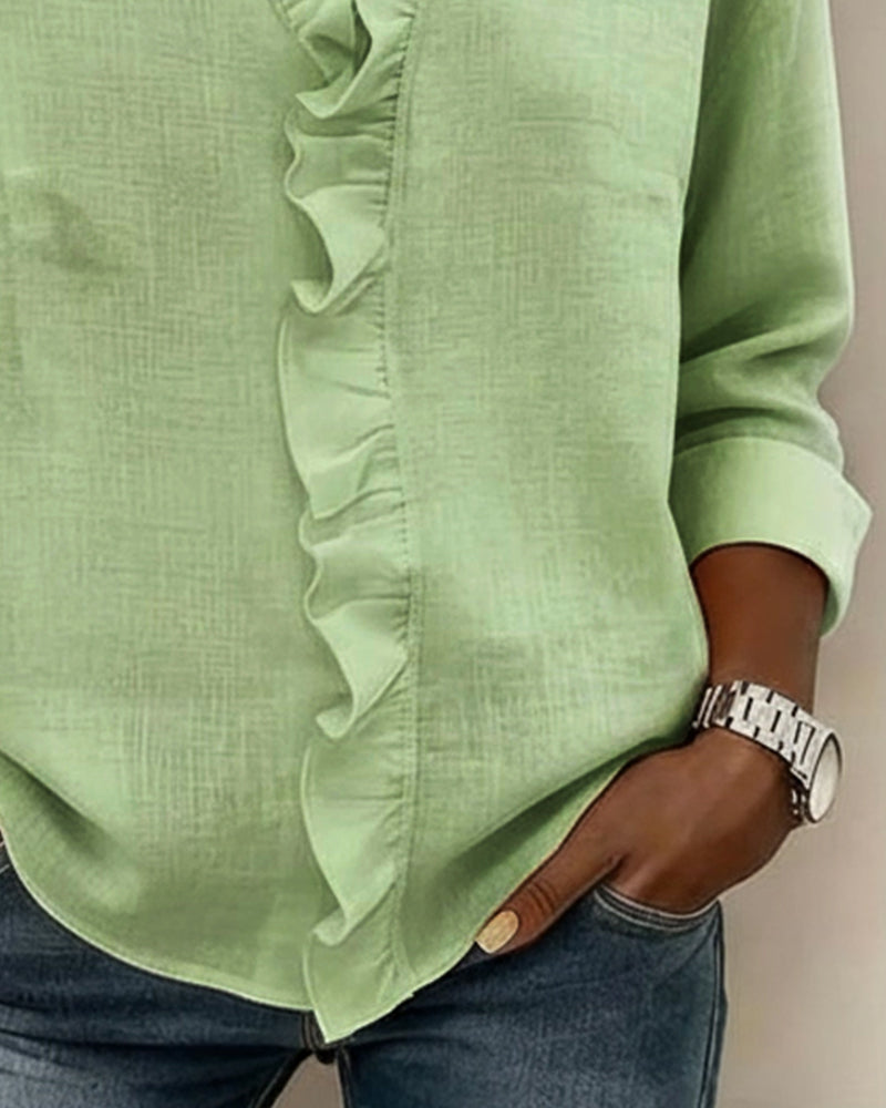 Alena | Ruffled Blouse V-Neck