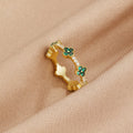 Charmed Clover Ring Adorned with Crystals