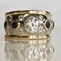 Retro Gold Ring Featuring Zirconia Inlay