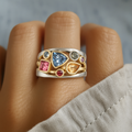 Retro Colorful Zirconia Ring