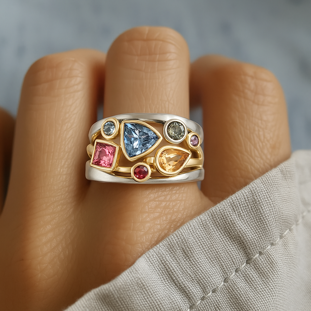Retro Colorful Zirconia Ring