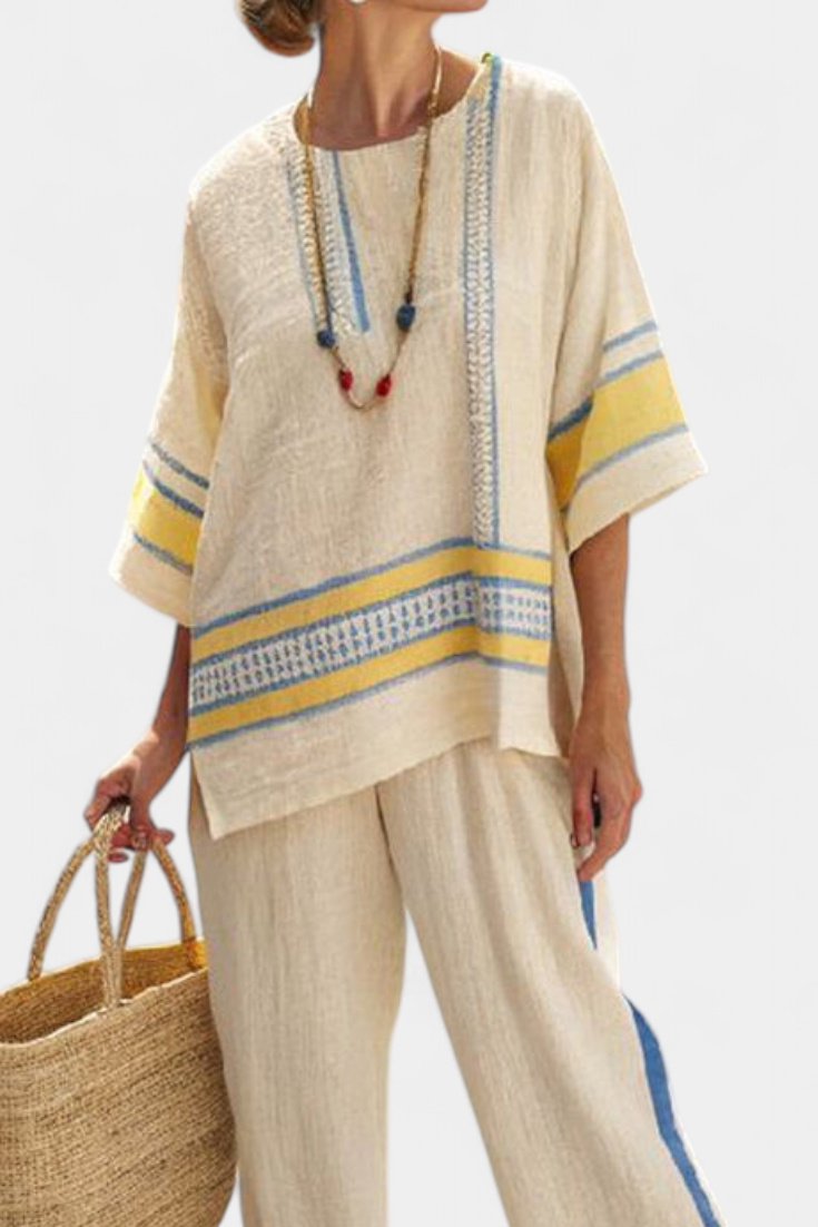 Marcella – Yellow and Linen Trousers