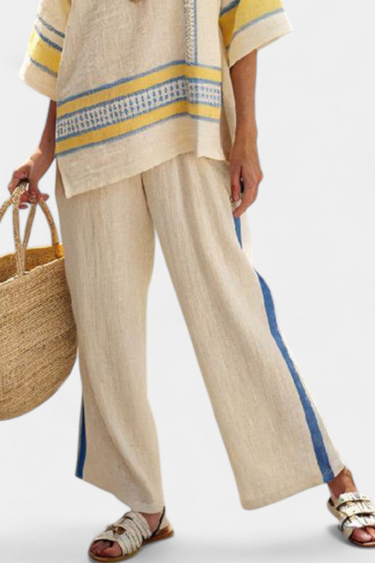 Marcella – Yellow and Linen Trousers