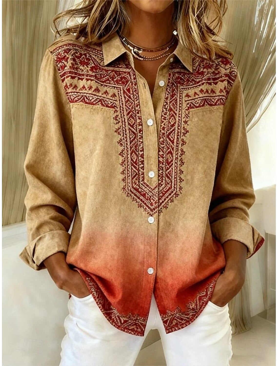 Amara | Boho Embroidered Shirt