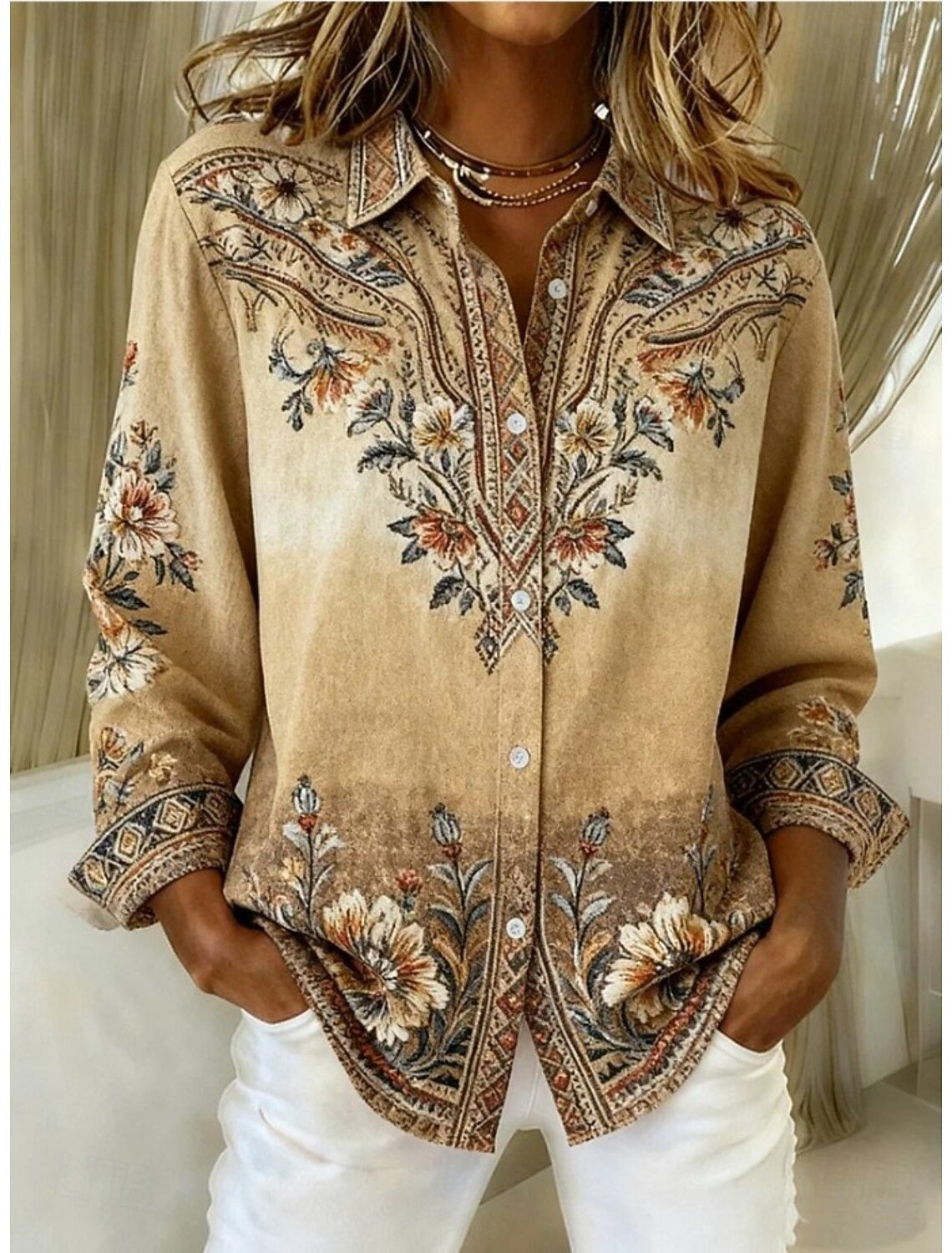 Amara | Boho Embroidered Shirt