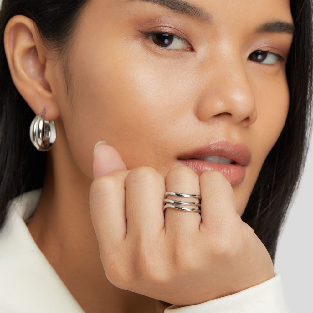 Kiya Gelaagde Sterling Silver Ring
