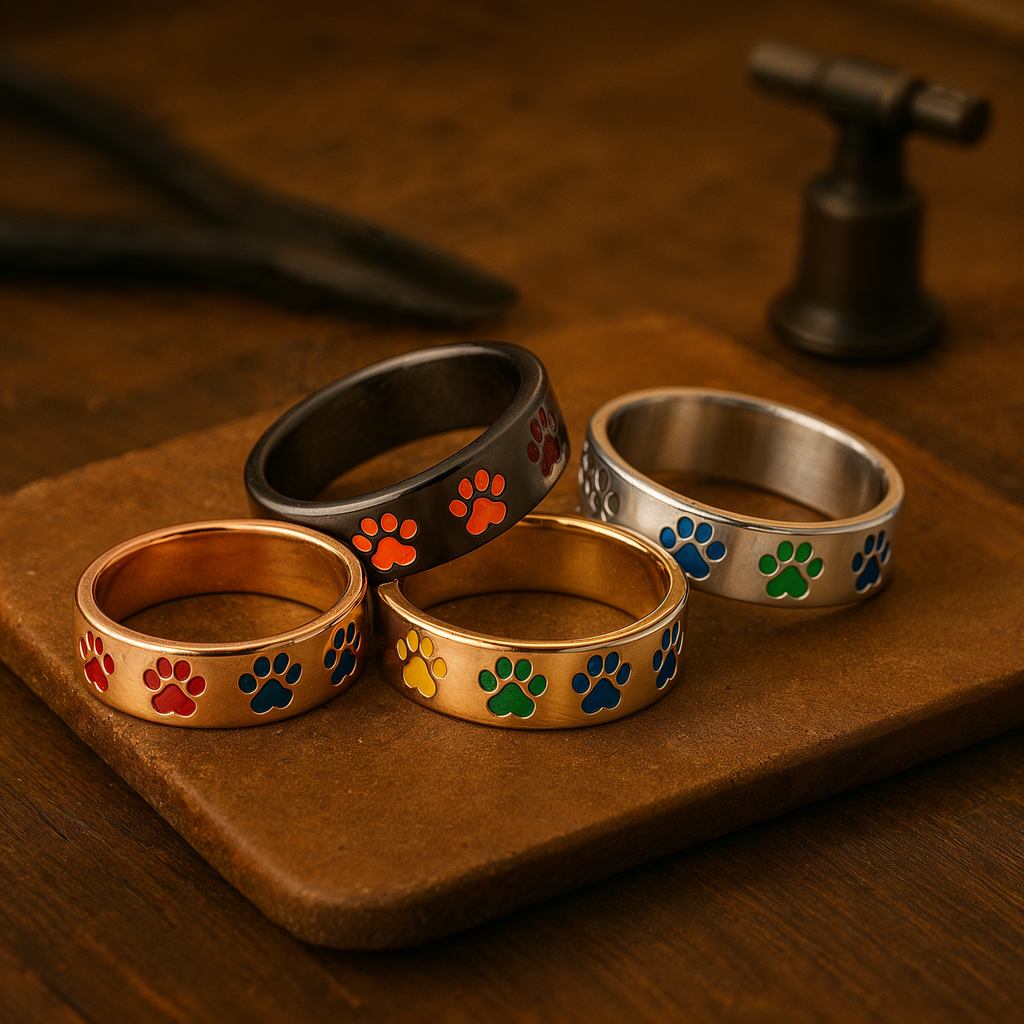 Spinning Paw Print Stress Relief Ring