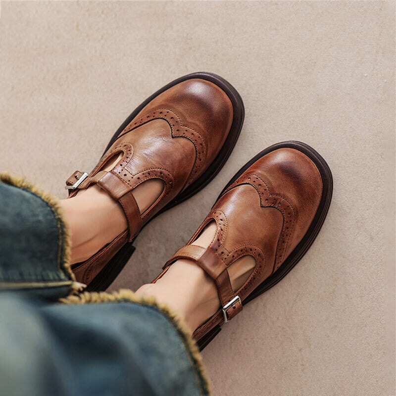 Risla | Classic Leather Mary Jane Flats