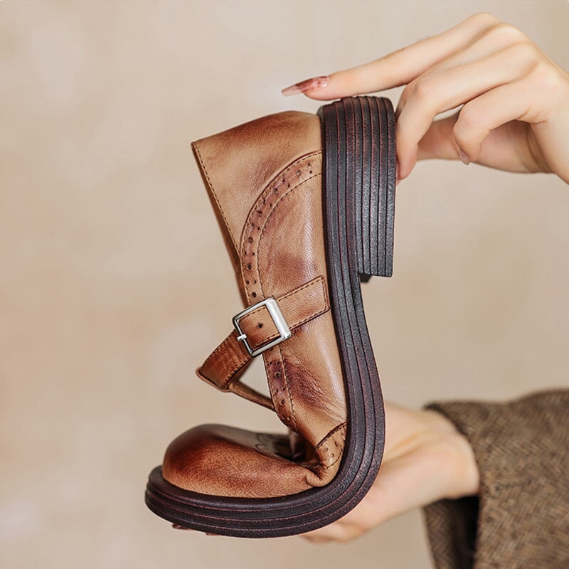 Risla | Classic Leather Mary Jane Flats