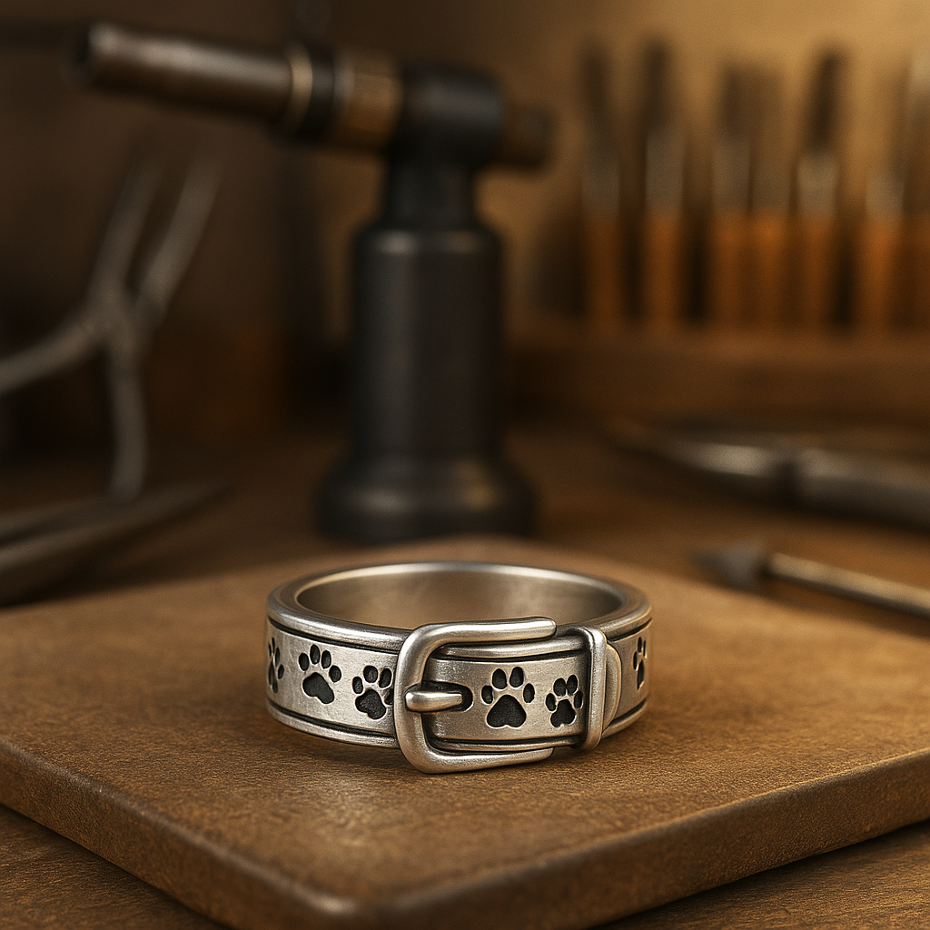 Charming and Stylish Dog Motif Collar Ring