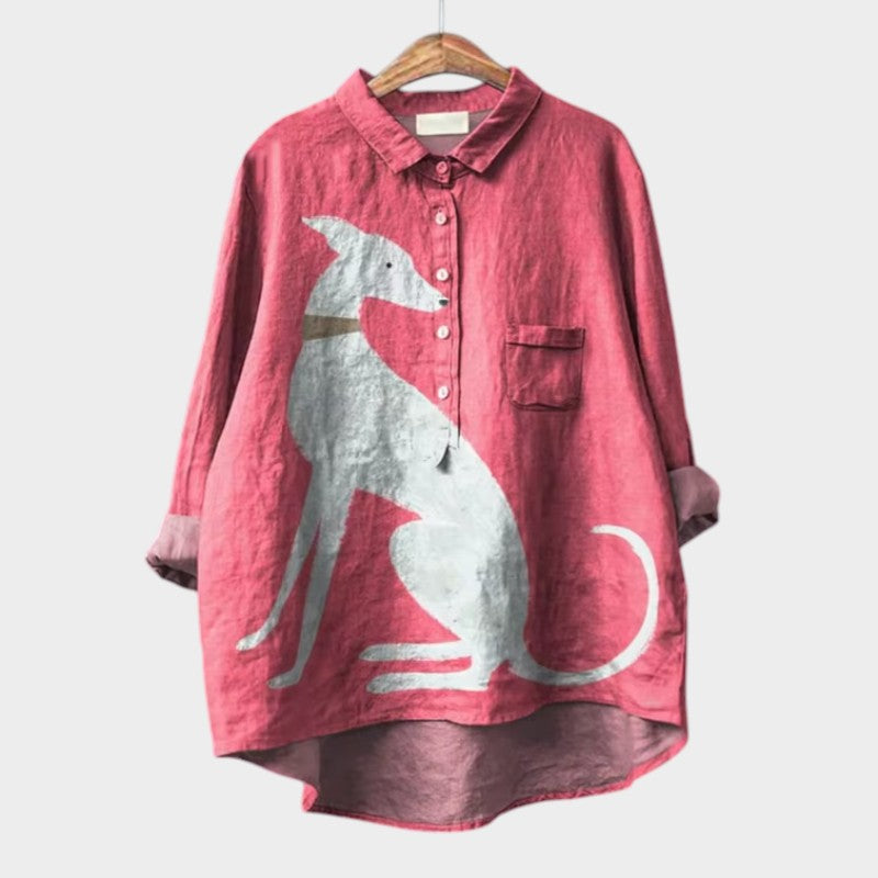 MOREAU LYON | WOMEN'S DOG PATTERN BLOUSE