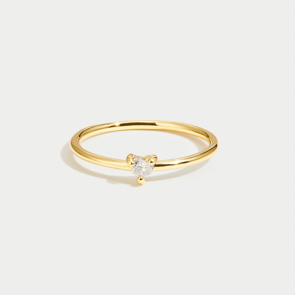 Heart-Shaped Crystal Love Ring