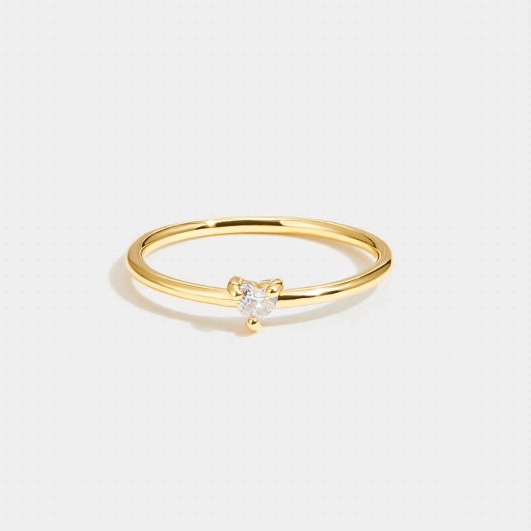 Heart-Shaped Crystal Love Ring