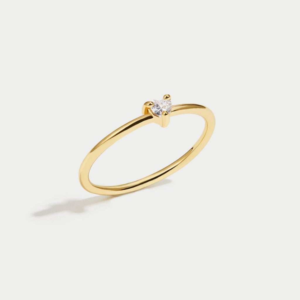 Heart-Shaped Crystal Love Ring