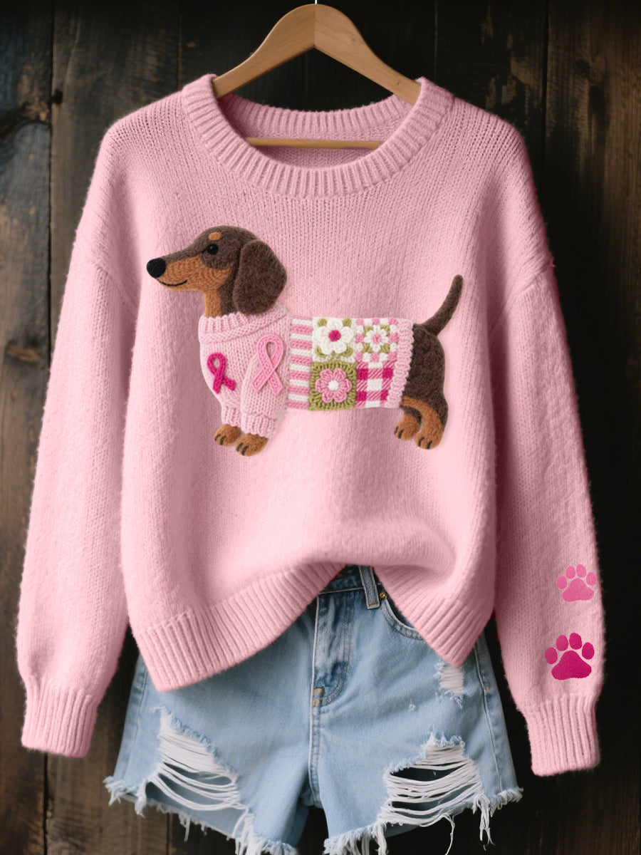 Naoni – Knitted Jumper with Felt Dachshund Pattern