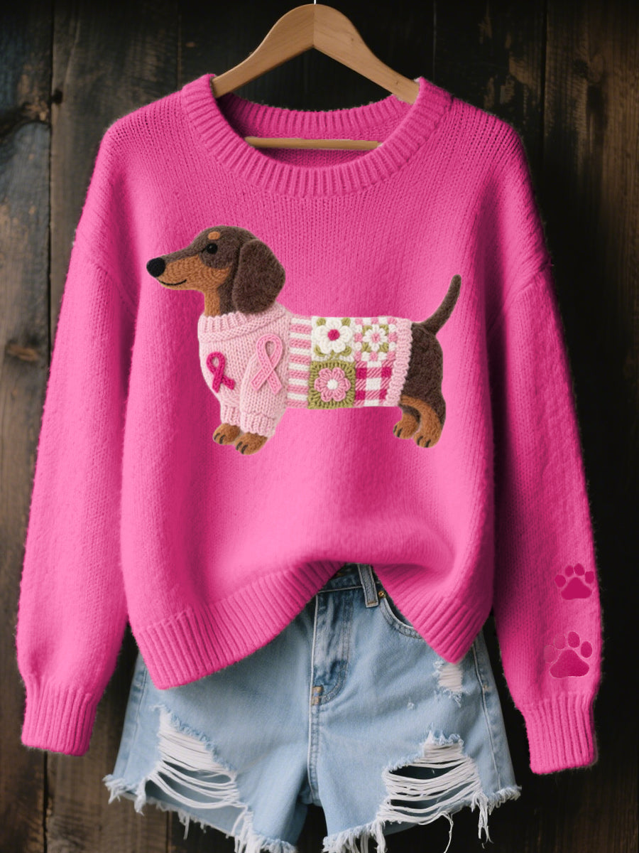 Naoni – Knitted Jumper with Felt Dachshund Pattern