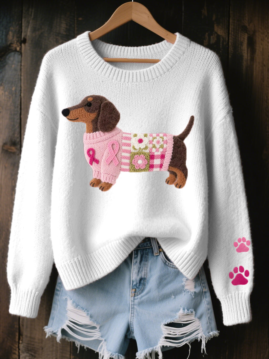 Naoni – Knitted Jumper with Felt Dachshund Pattern
