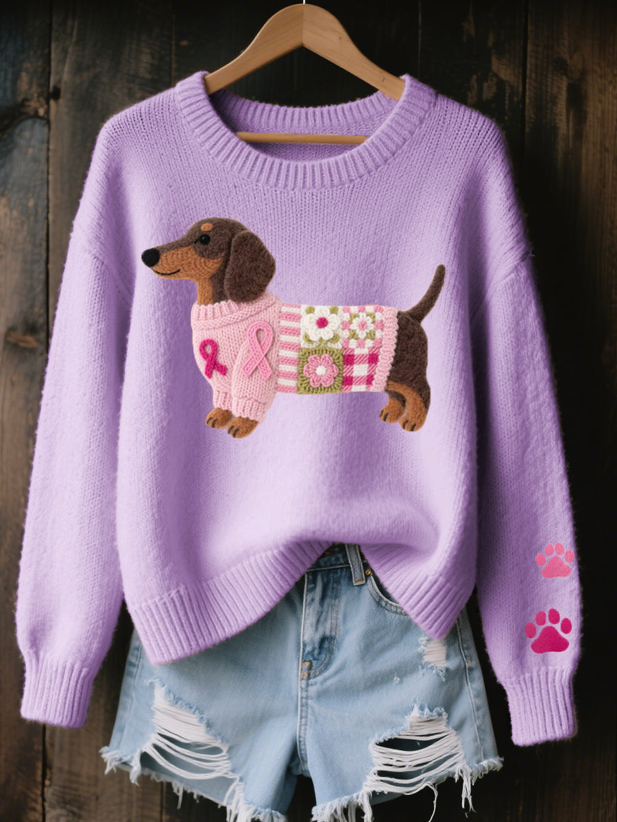 Naoni – Knitted Jumper with Felt Dachshund Pattern