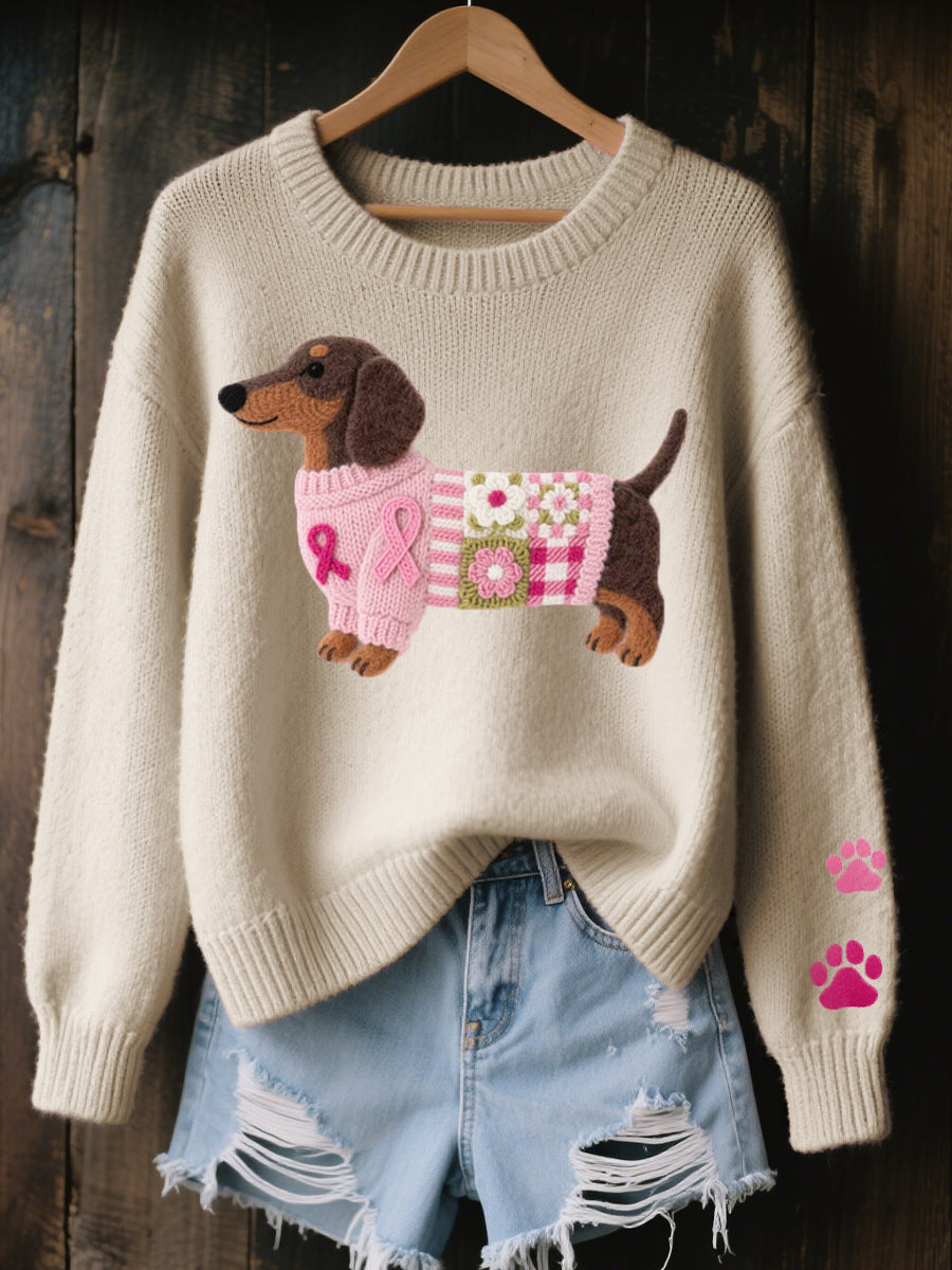 Naoni – Knitted Jumper with Felt Dachshund Pattern